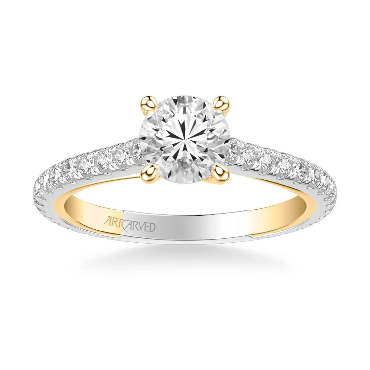 Carmen Contemporary Side Stone Twist Diamond Engagement Ring