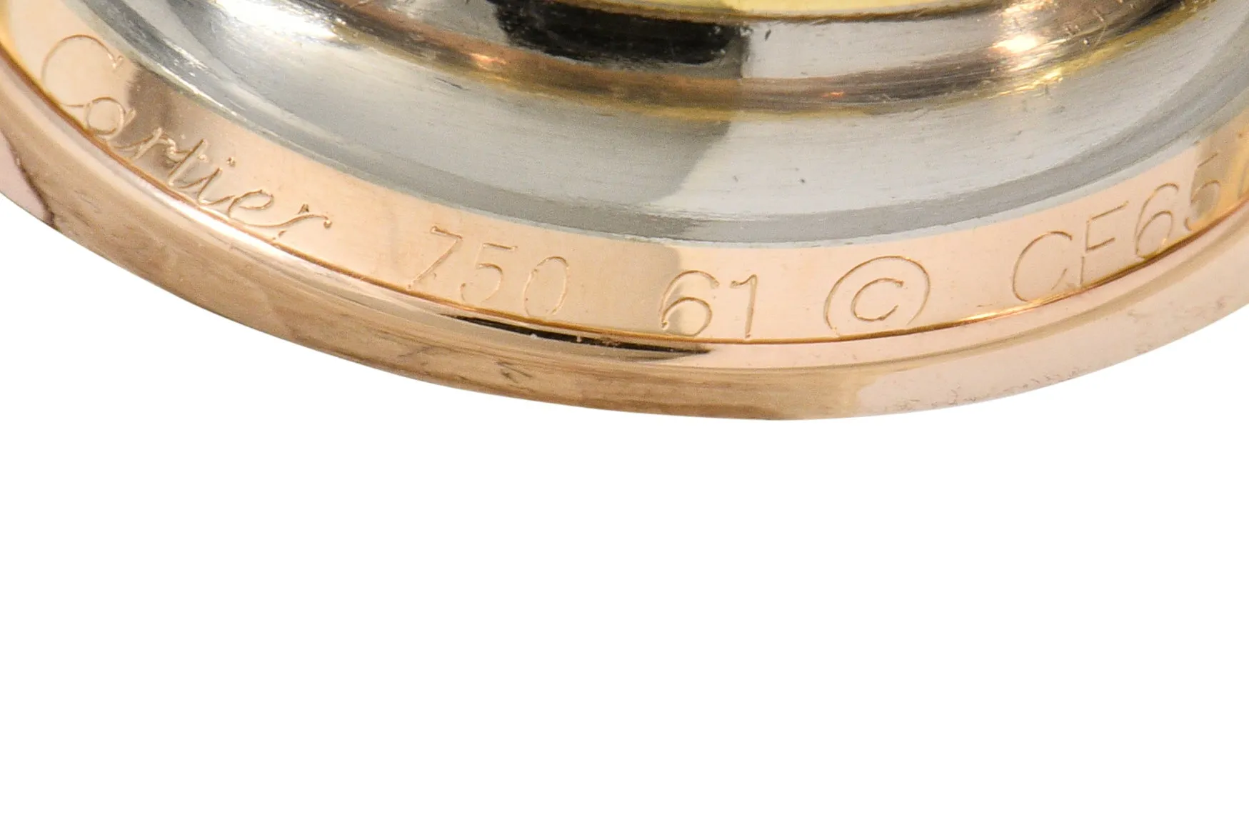 Cartier Diamond 18 Karat Tri-Gold Trinity Unisex Band Ring