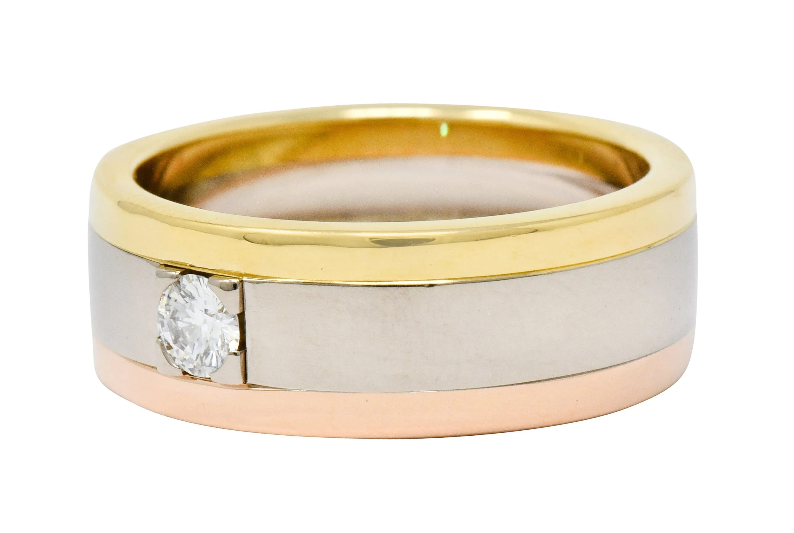Cartier Diamond 18 Karat Tri-Gold Trinity Unisex Band Ring