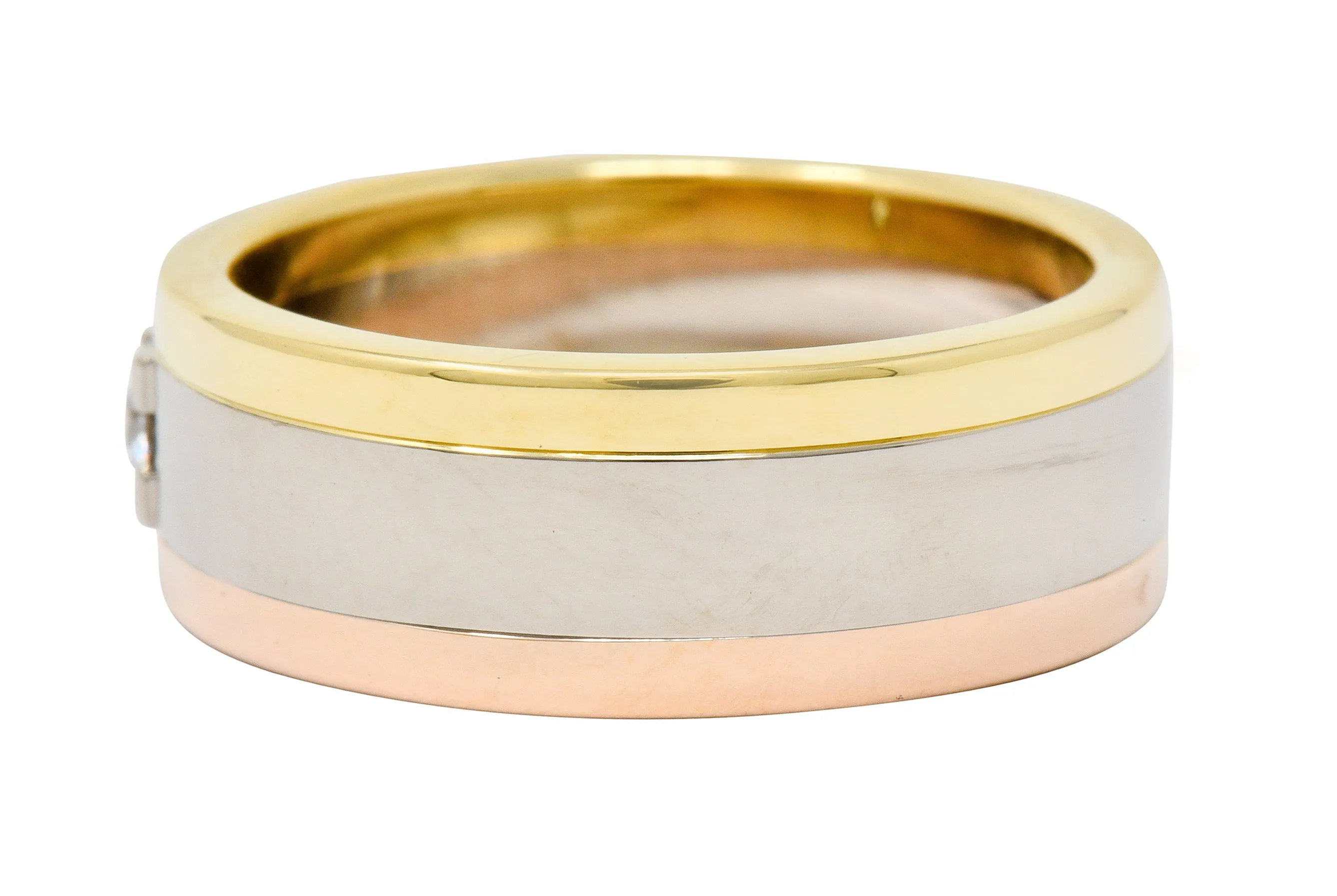 Cartier Diamond 18 Karat Tri-Gold Trinity Unisex Band Ring
