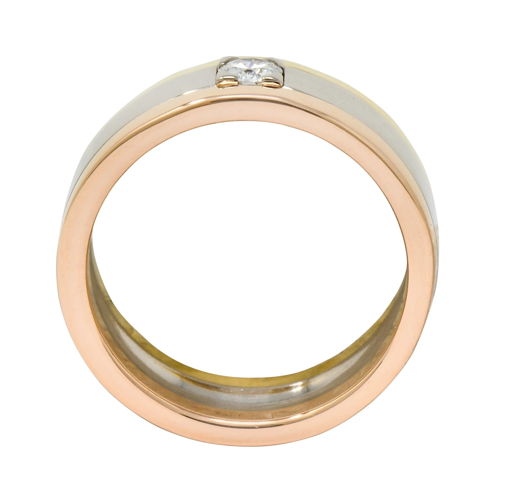 Cartier Diamond 18 Karat Tri-Gold Trinity Unisex Band Ring