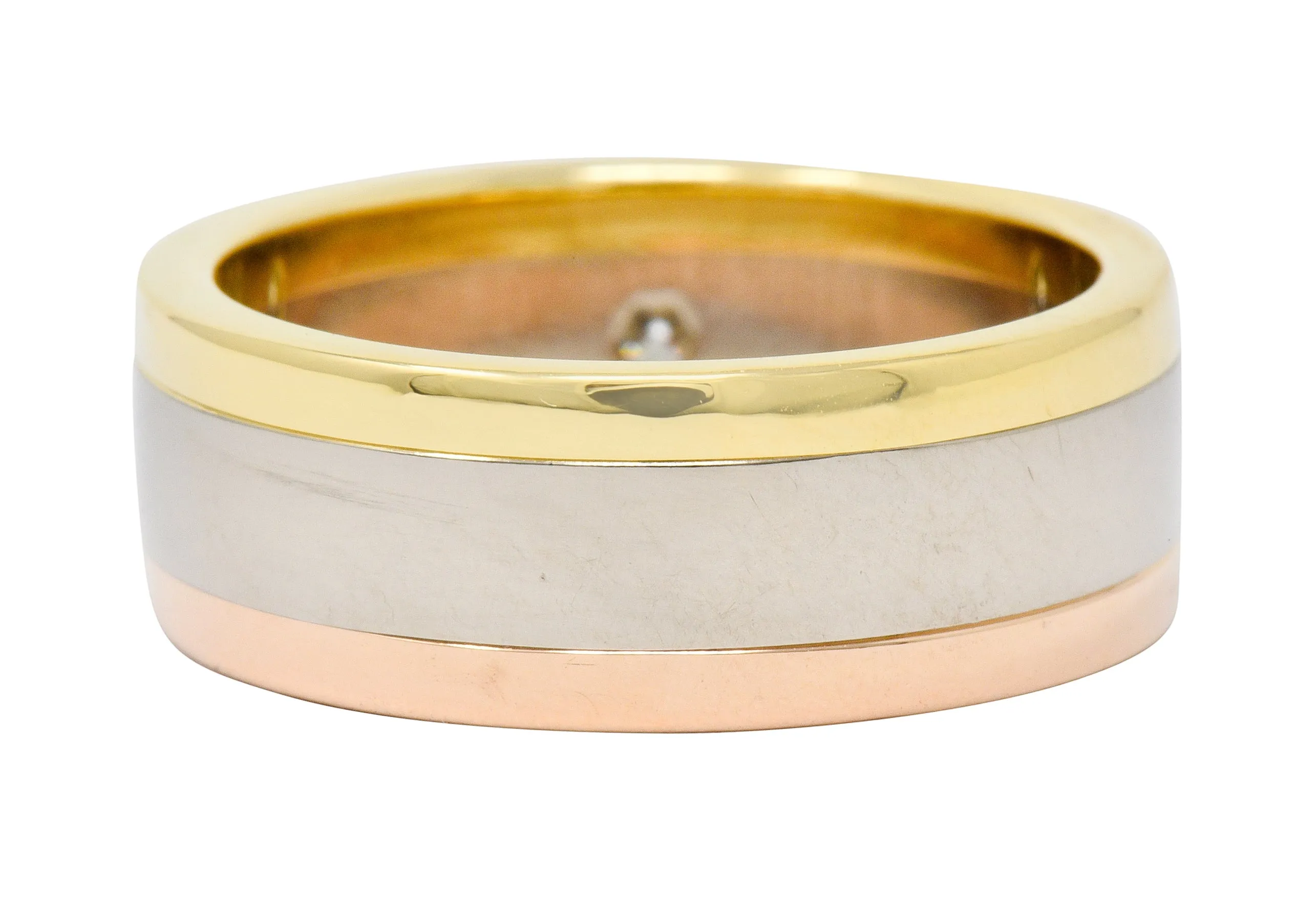 Cartier Diamond 18 Karat Tri-Gold Trinity Unisex Band Ring