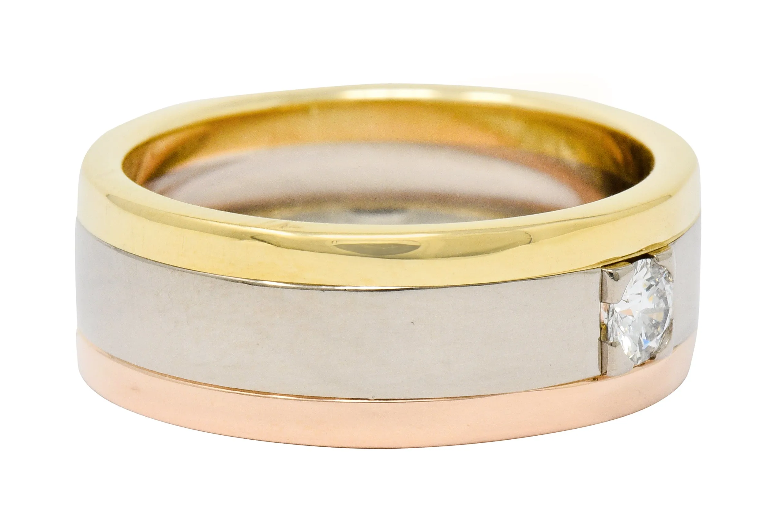 Cartier Diamond 18 Karat Tri-Gold Trinity Unisex Band Ring