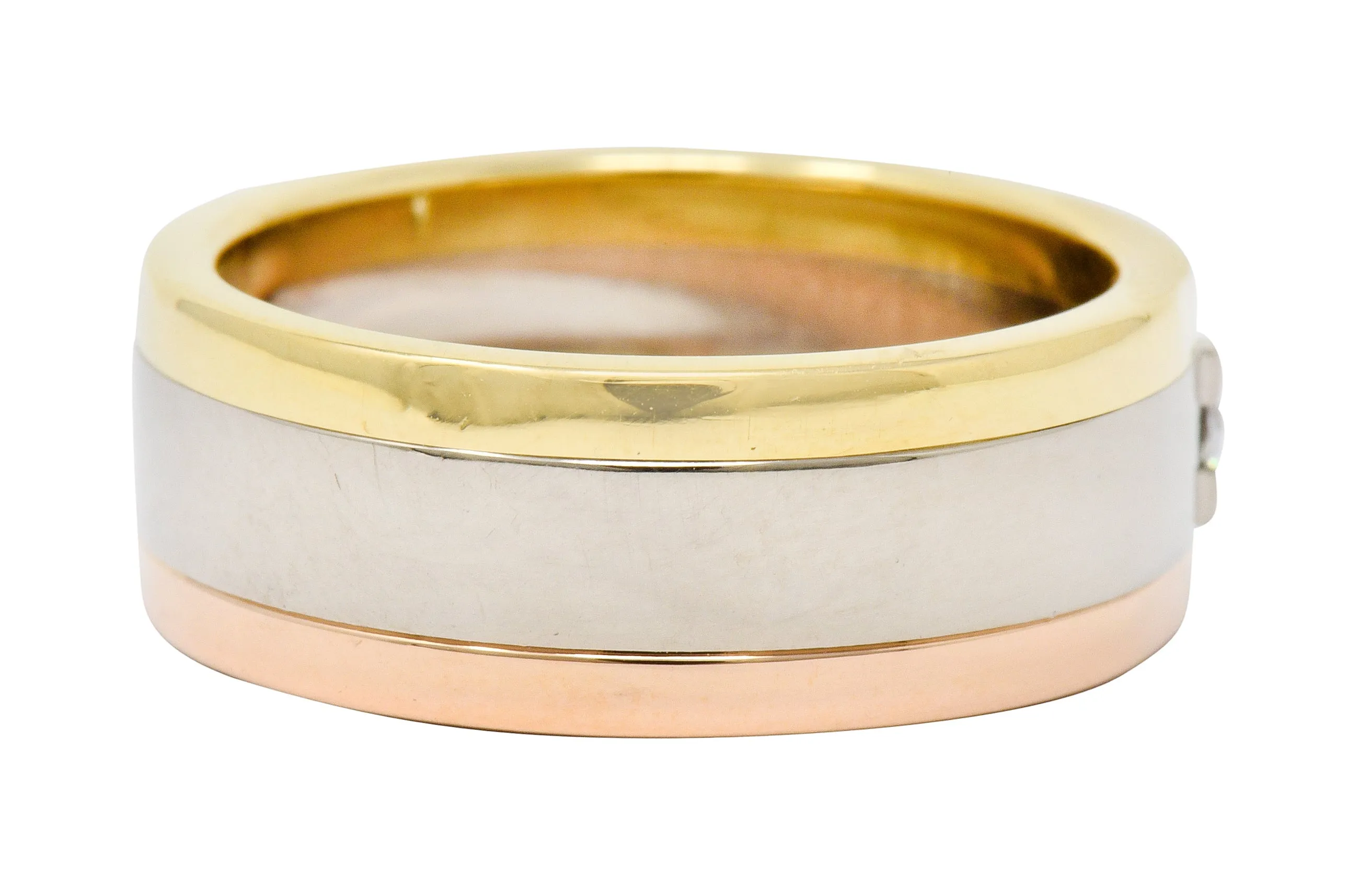 Cartier Diamond 18 Karat Tri-Gold Trinity Unisex Band Ring