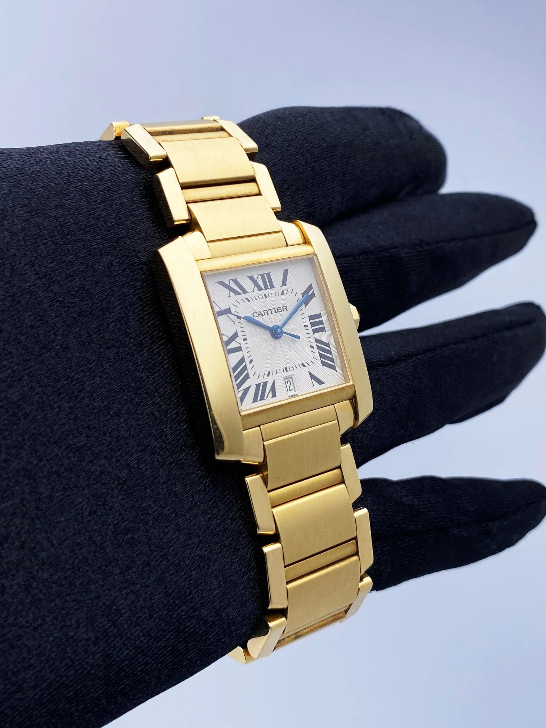 Cartier Tank Francaise W50001R2 18K Yellow Gold Mens Watch