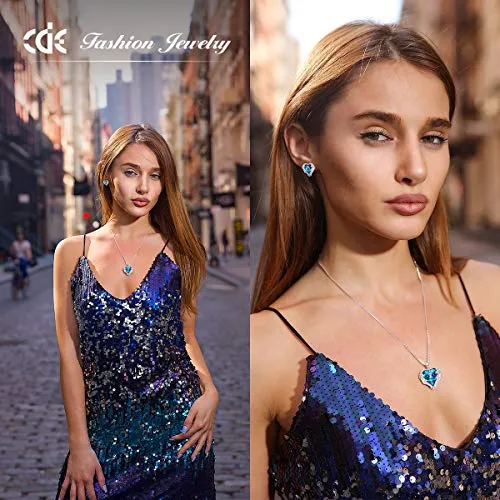 CDE Angel Wing Necklaces for Women Embellished with Crystals from Swarovski Pendant Necklace Heart Of Ocean Mothers Day Jewelry Gift for Wife