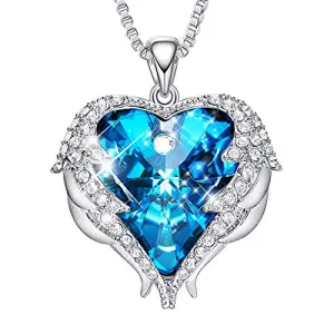 CDE Angel Wing Necklaces for Women Embellished with Crystals from Swarovski Pendant Necklace Heart Of Ocean Mothers Day Jewelry Gift for Wife