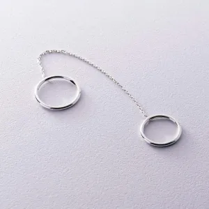 Chain Connected Rings 925 Sterling Silver Linked Bands