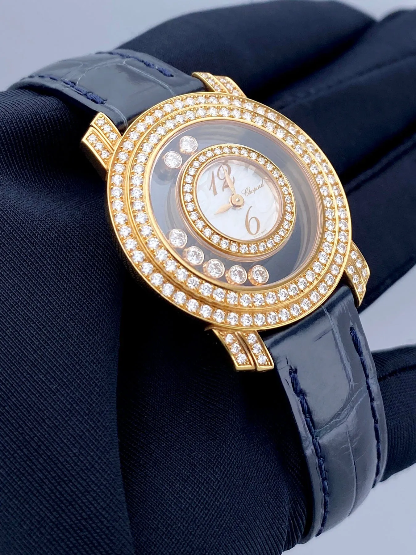 Chopard Happy Diamonds 209245-5001 Diamond Rose Gold Ladies Watch