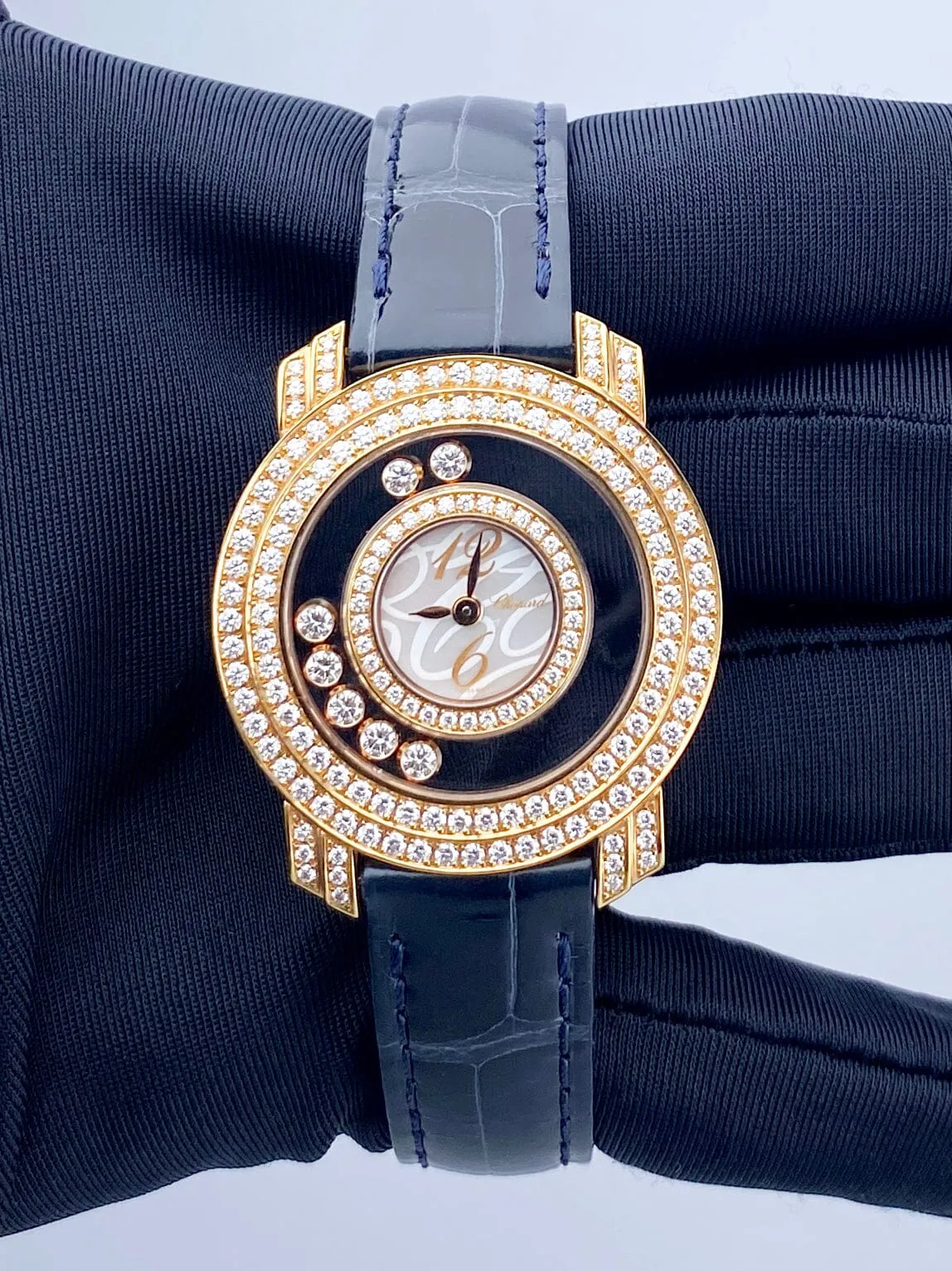 Chopard Happy Diamonds 209245-5001 Diamond Rose Gold Ladies Watch