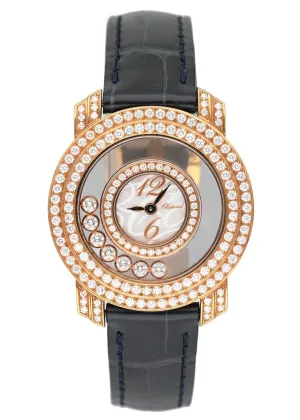 Chopard Happy Diamonds 209245-5001 Diamond Rose Gold Ladies Watch