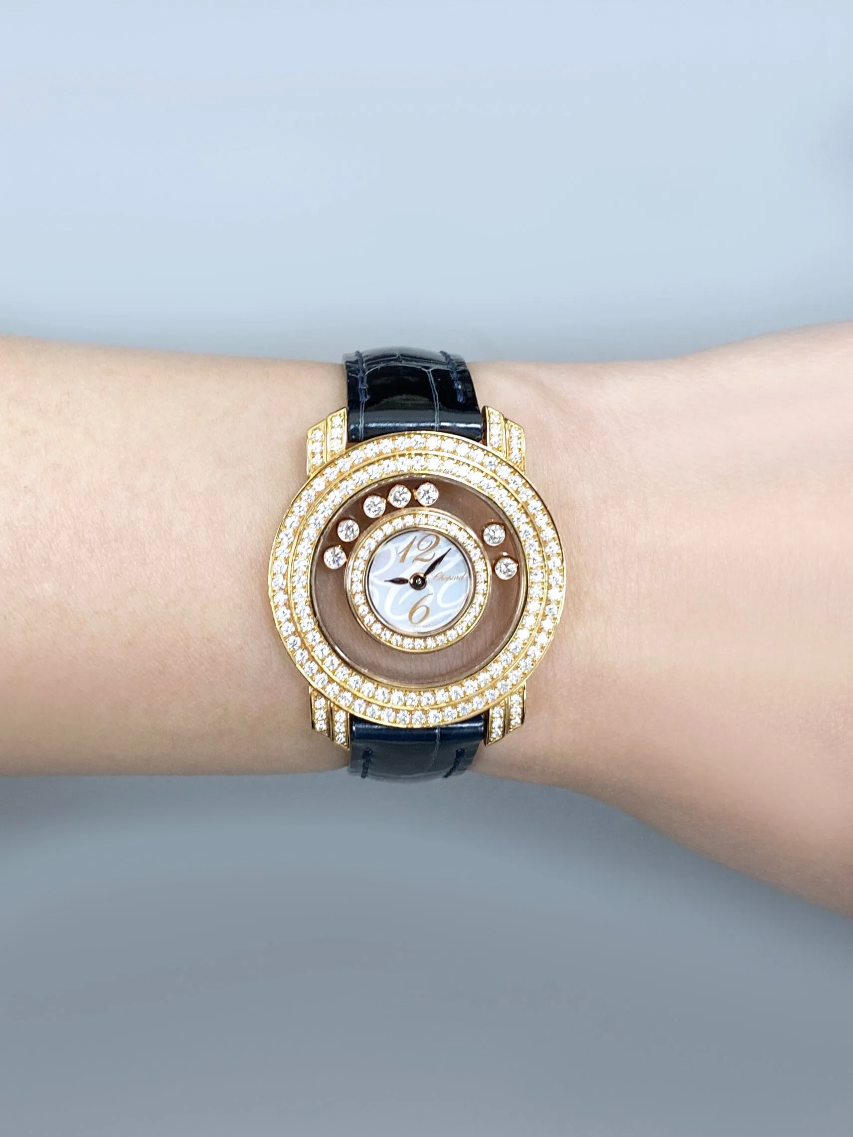 Chopard Happy Diamonds 209245-5001 Diamond Rose Gold Ladies Watch