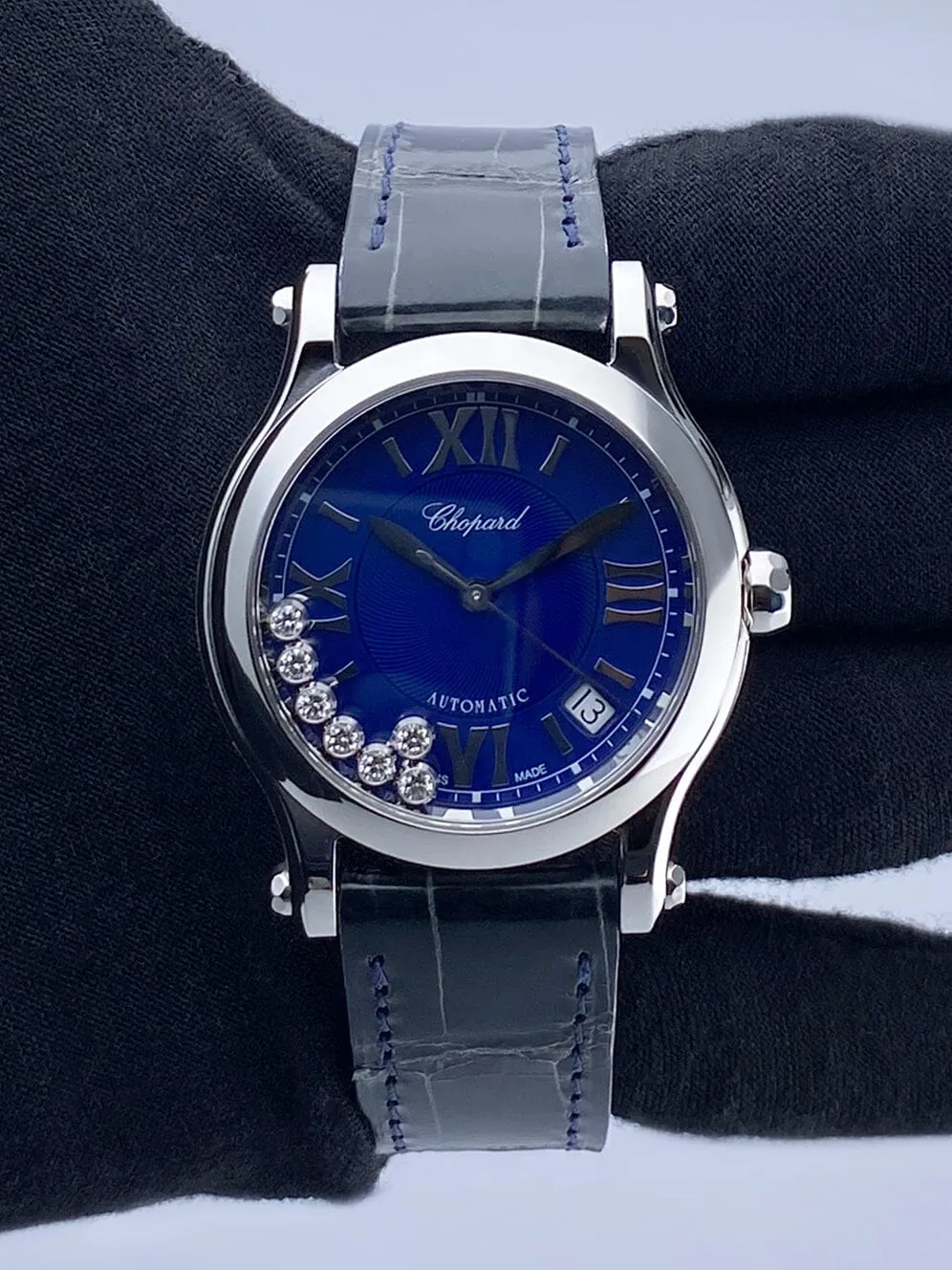 Chopard Happy Sport 278559-3008 Blue Dial Ladies Watch Box Papers