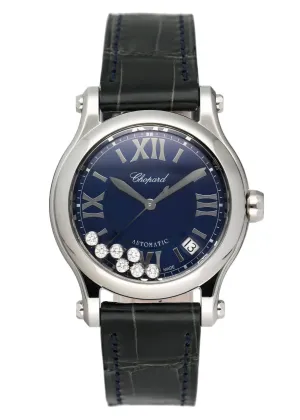 Chopard Happy Sport 278559-3008 Blue Dial Ladies Watch Box Papers