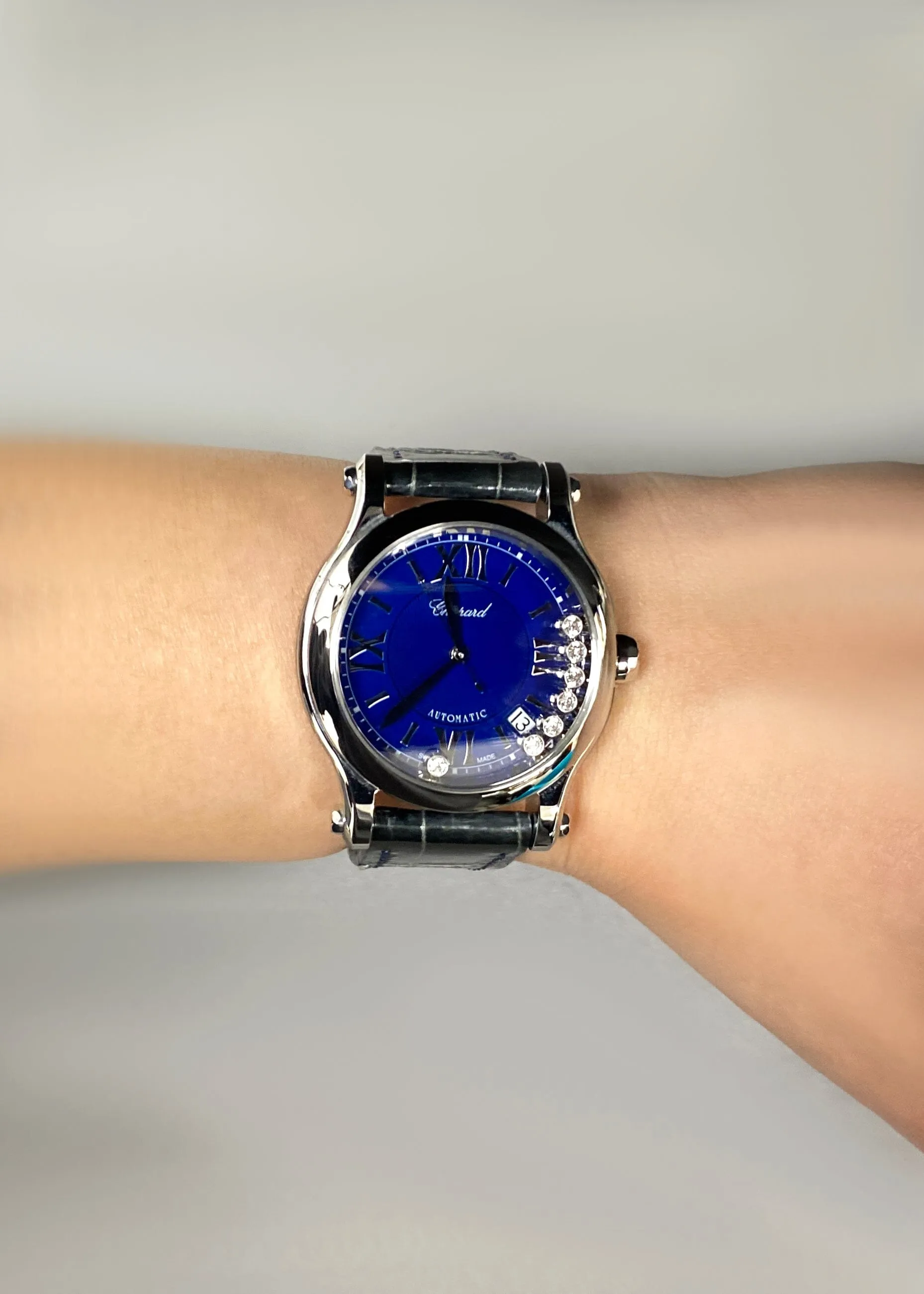 Chopard Happy Sport 278559-3008 Blue Dial Ladies Watch Box Papers