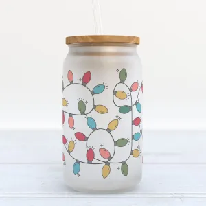 Christmas Lights Holiday Frosted Glass Can Tumbler