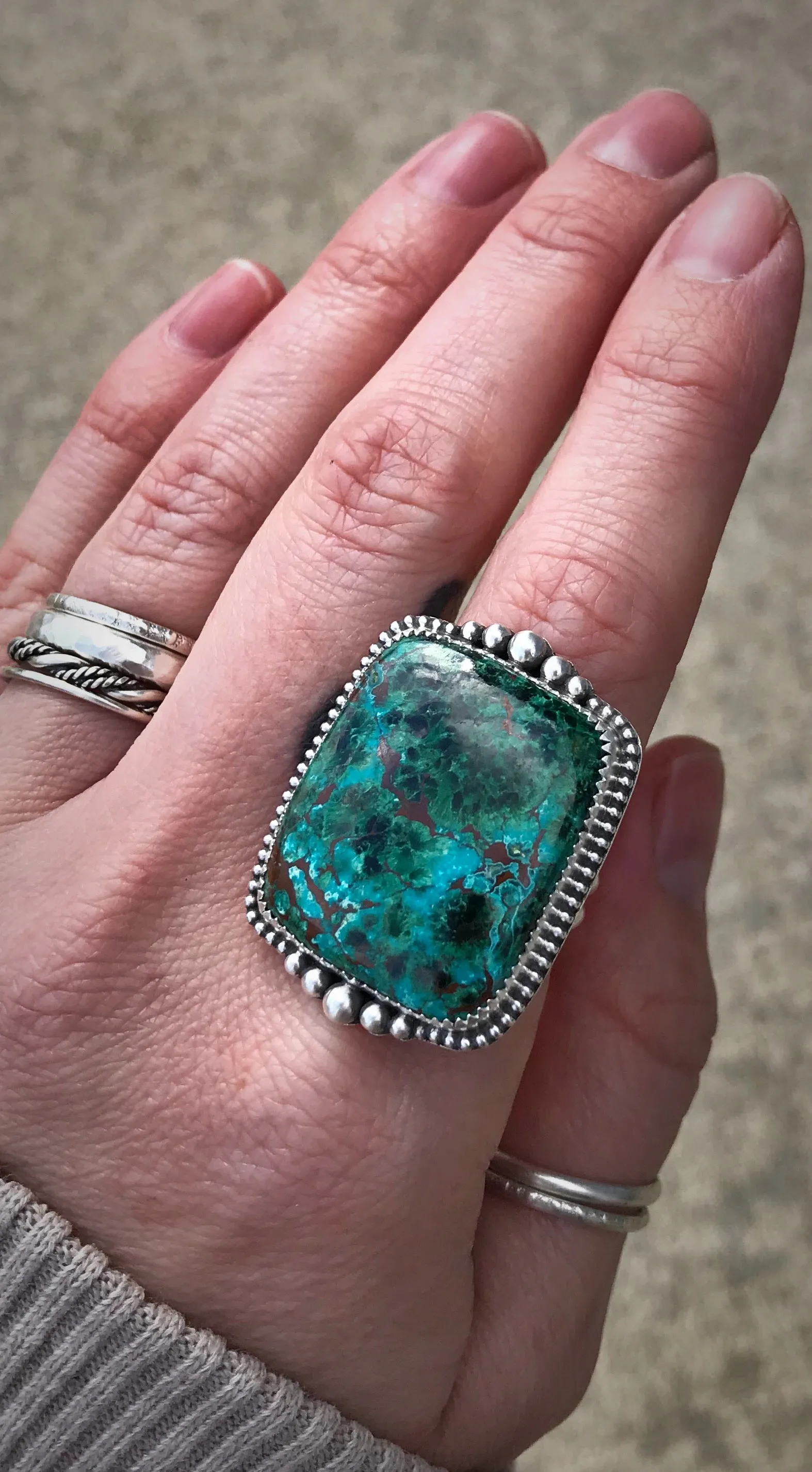 Chrysocolla Malachite Ring