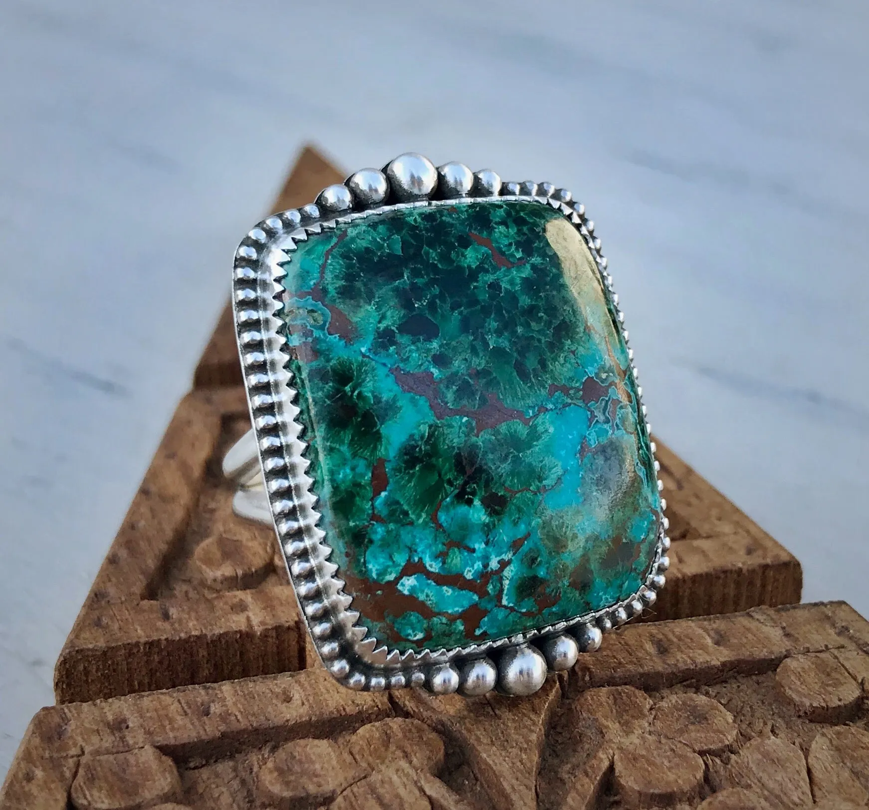 Chrysocolla Malachite Ring
