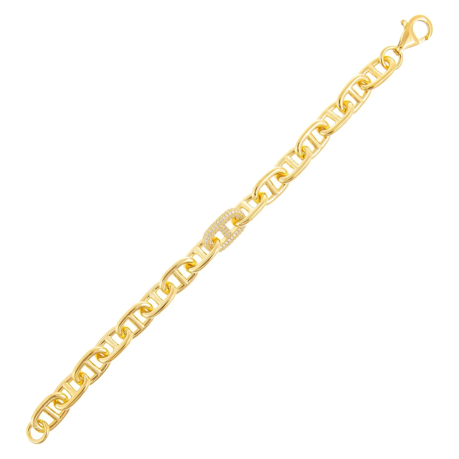 Chunky Pavé Mariner Chain Bracelet