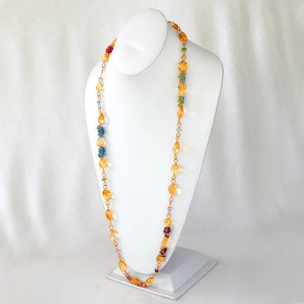 Citrine Necklace with Gemstone Accents