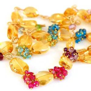 Citrine Necklace with Gemstone Accents