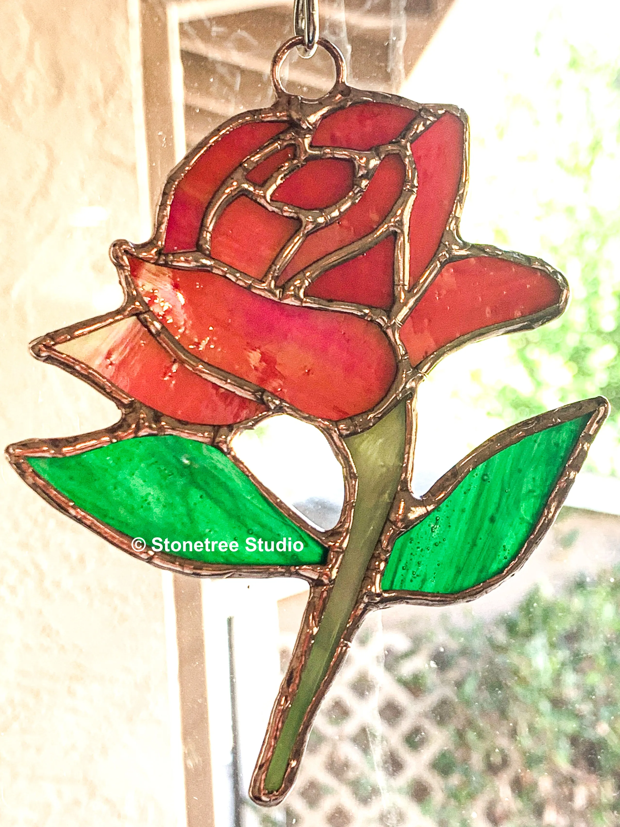 Classic Rose Suncatcher/Ornament - with color variants