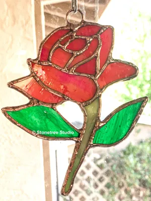 Classic Rose Suncatcher/Ornament - with color variants