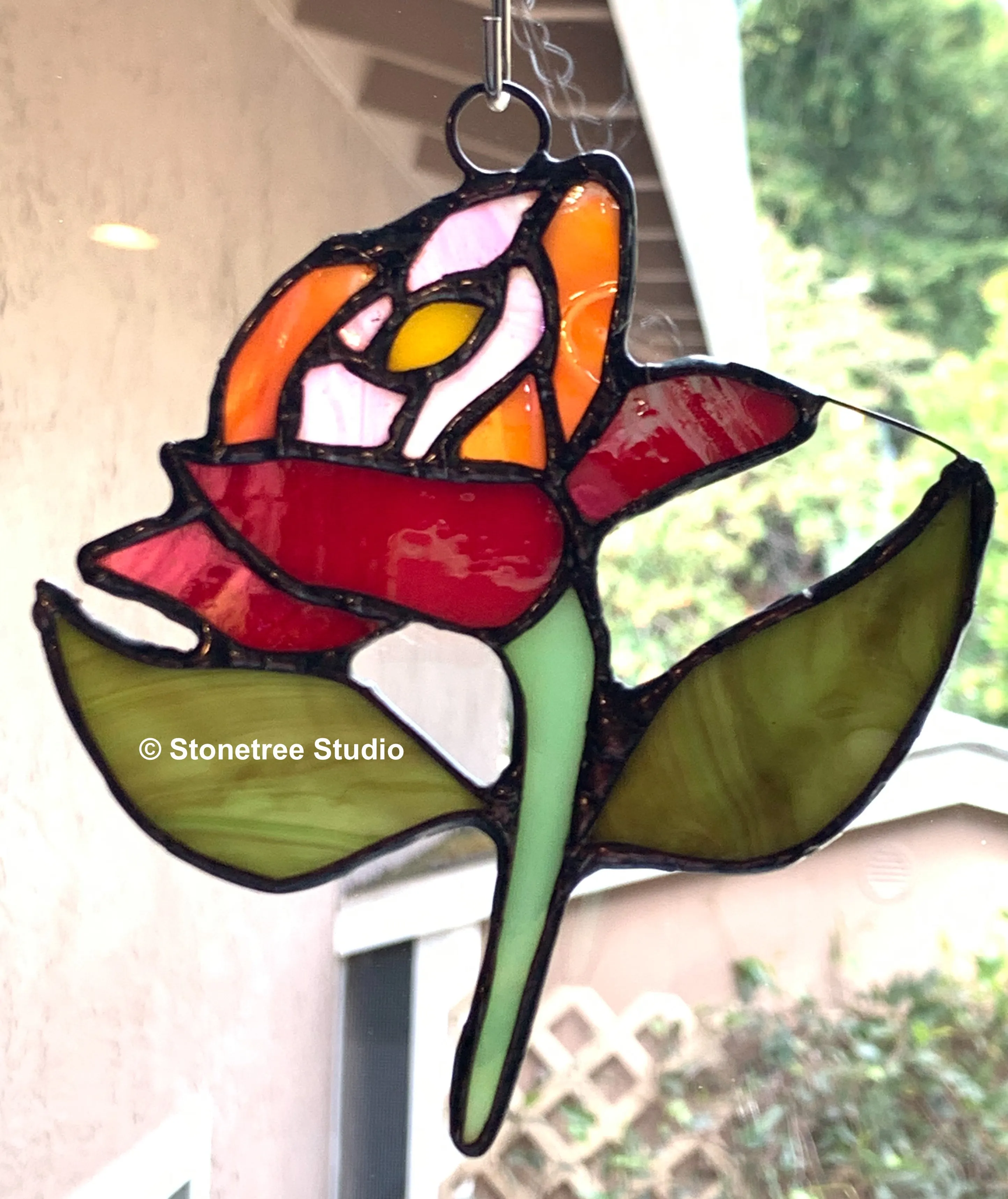 Classic Rose Suncatcher/Ornament - with color variants