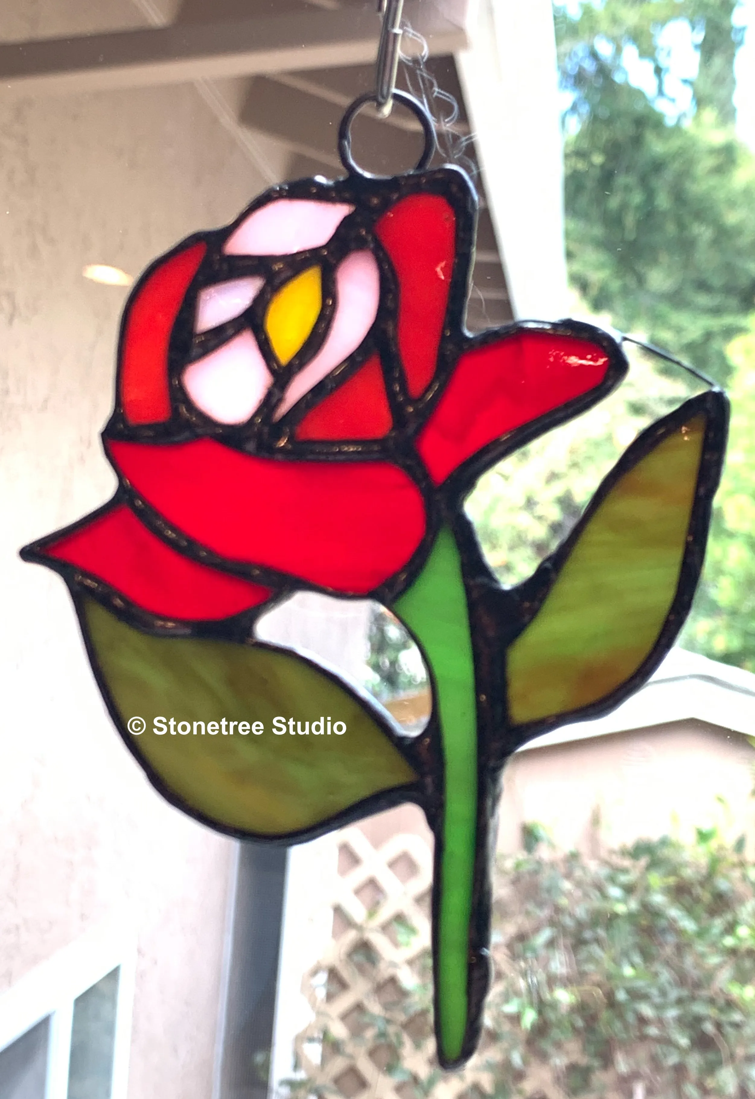 Classic Rose Suncatcher/Ornament - with color variants