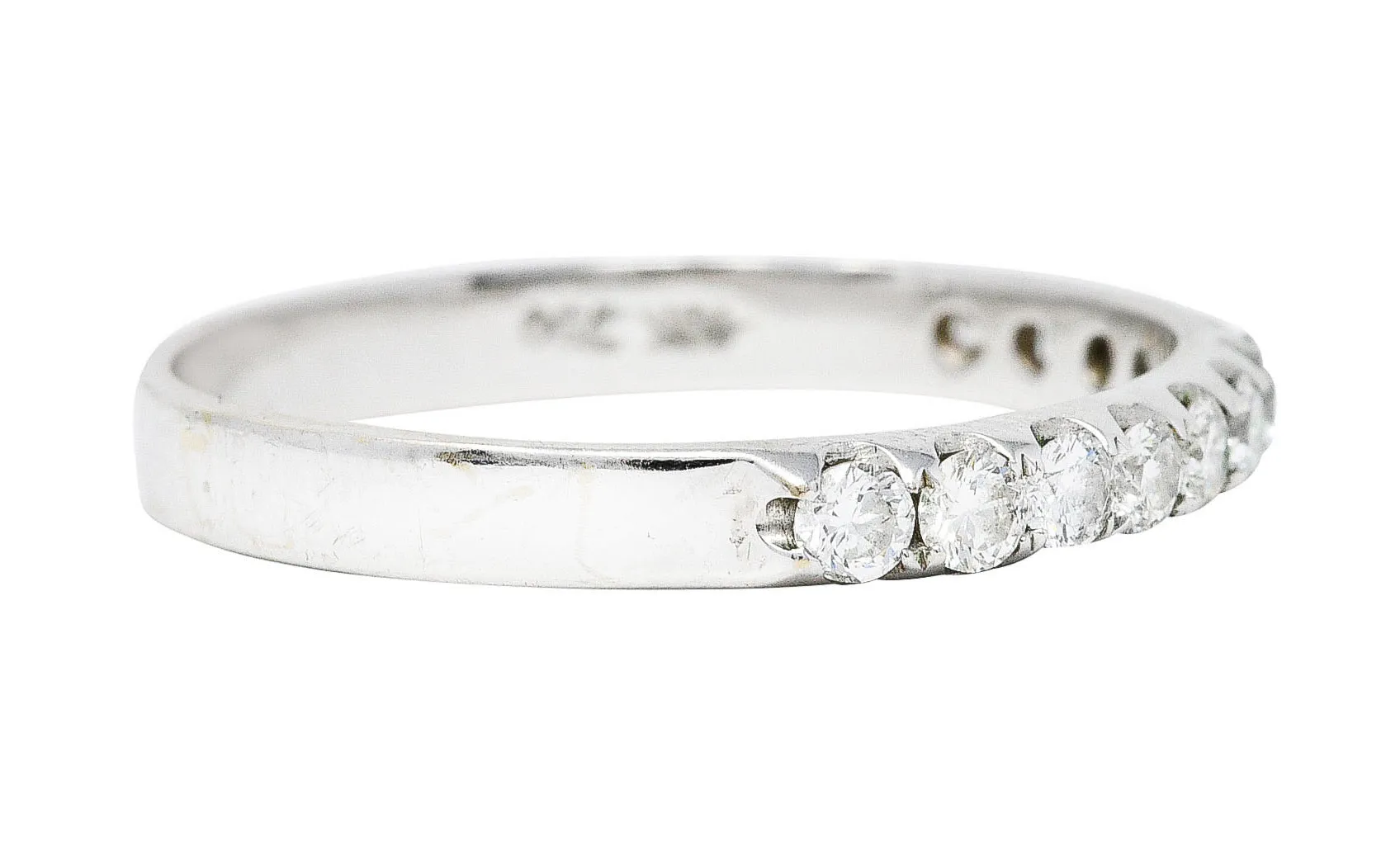 Contemporary 0.36 CTW Diamond 18 Karat White Gold Anniversary Band Ring