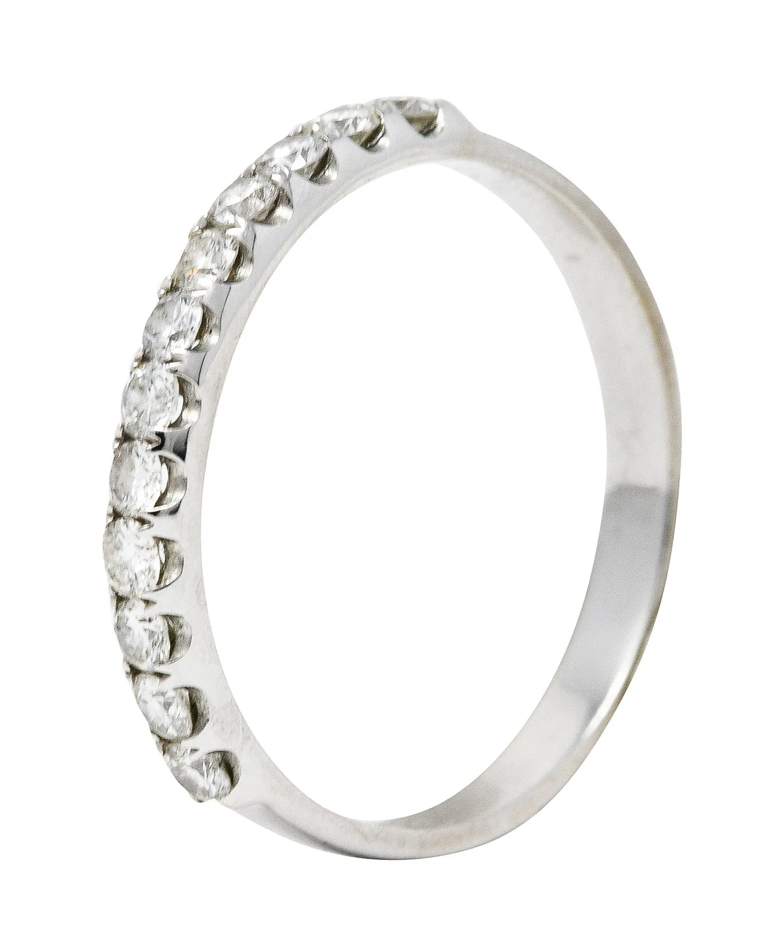 Contemporary 0.36 CTW Diamond 18 Karat White Gold Anniversary Band Ring