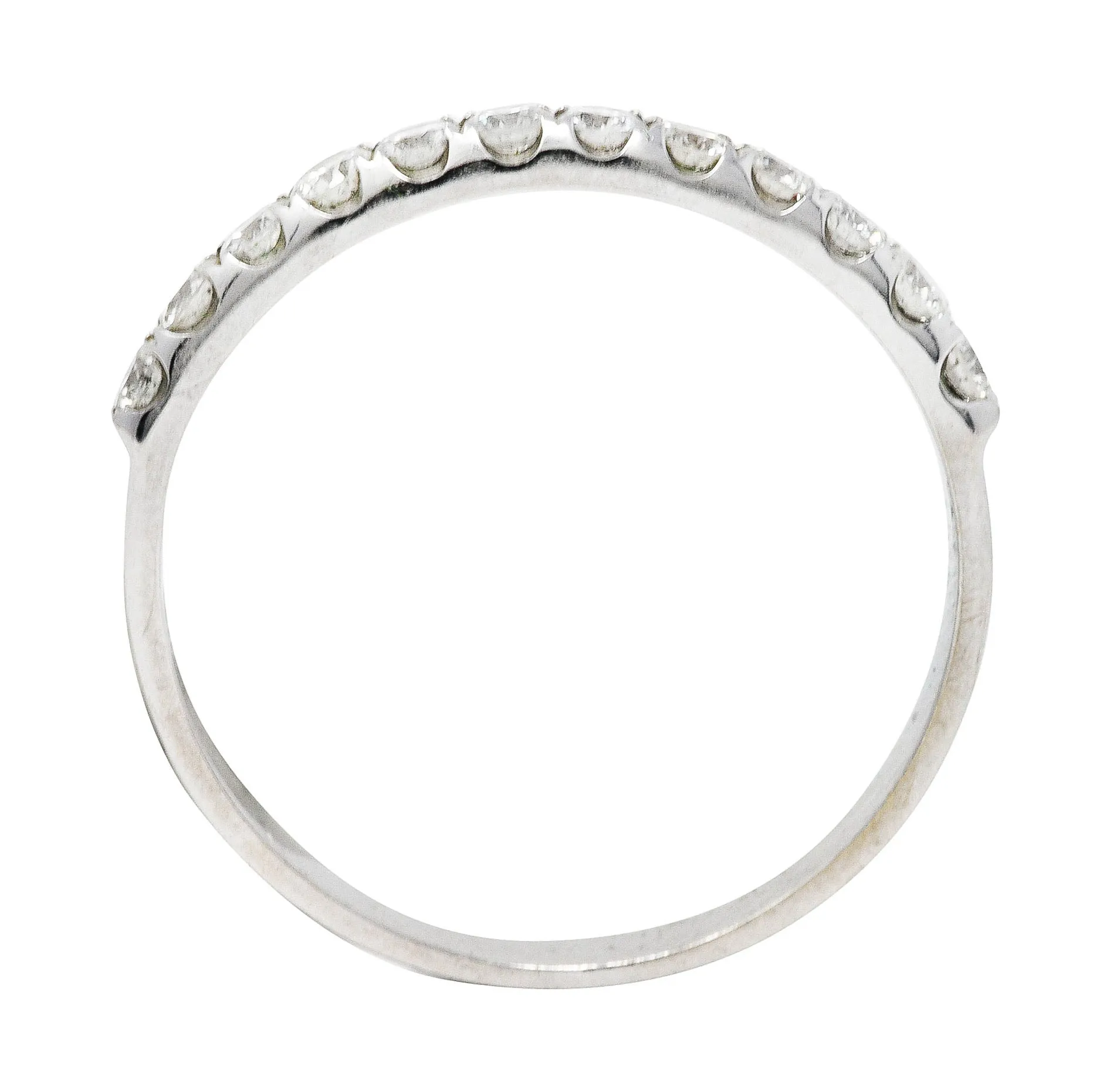 Contemporary 0.36 CTW Diamond 18 Karat White Gold Anniversary Band Ring