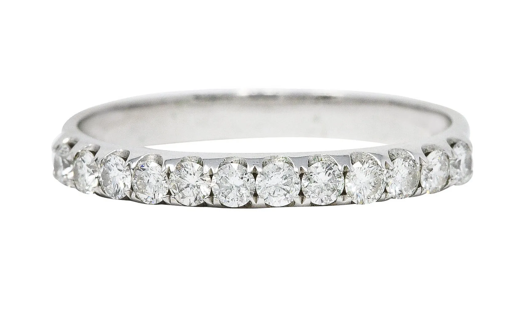Contemporary 0.36 CTW Diamond 18 Karat White Gold Anniversary Band Ring