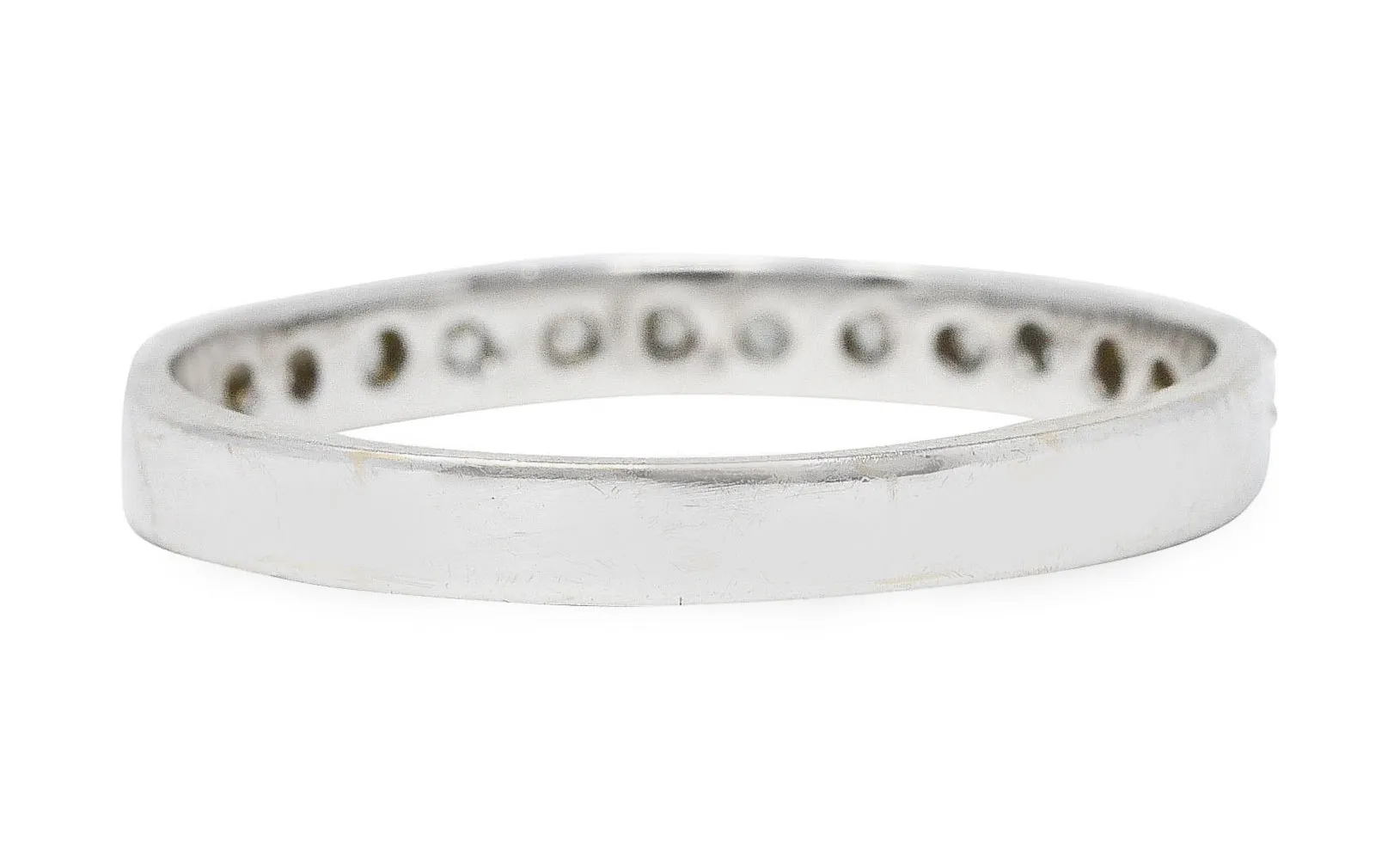 Contemporary 0.36 CTW Diamond 18 Karat White Gold Anniversary Band Ring