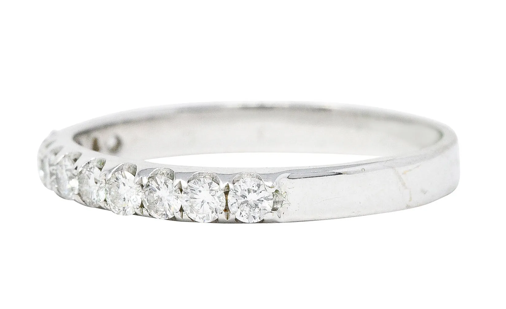 Contemporary 0.36 CTW Diamond 18 Karat White Gold Anniversary Band Ring