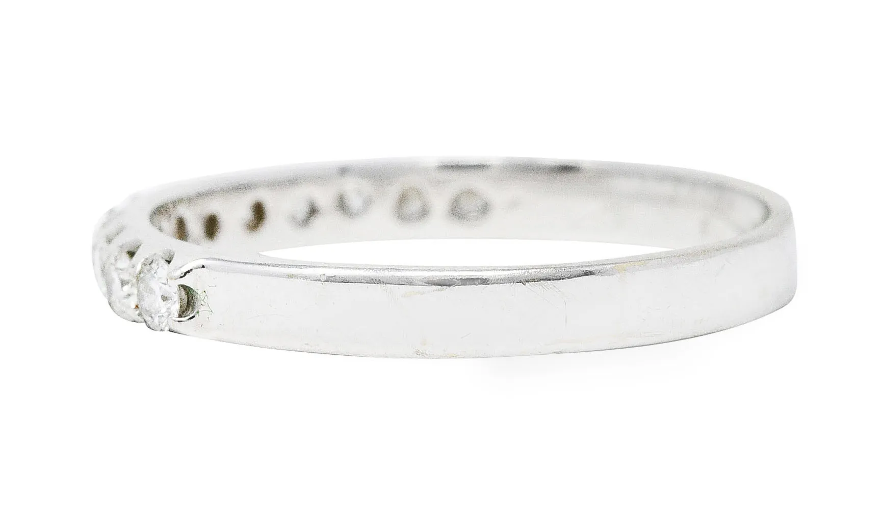 Contemporary 0.36 CTW Diamond 18 Karat White Gold Anniversary Band Ring