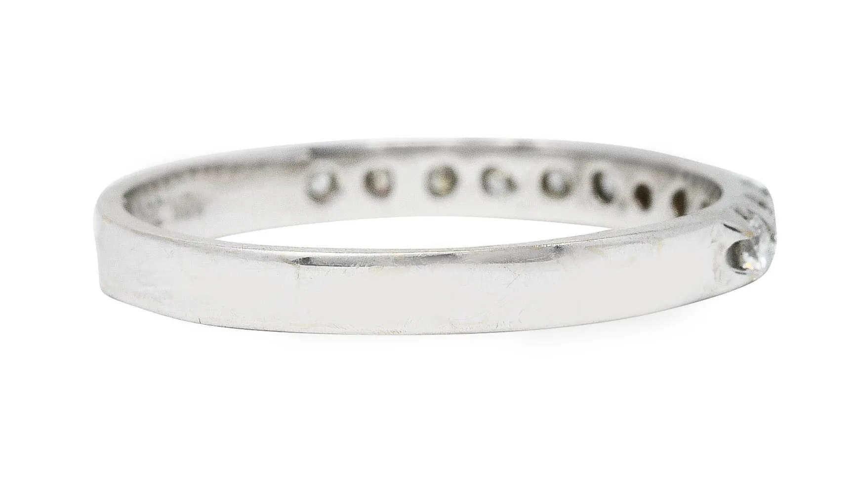 Contemporary 0.36 CTW Diamond 18 Karat White Gold Anniversary Band Ring