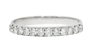 Contemporary 0.36 CTW Diamond 18 Karat White Gold Anniversary Band Ring