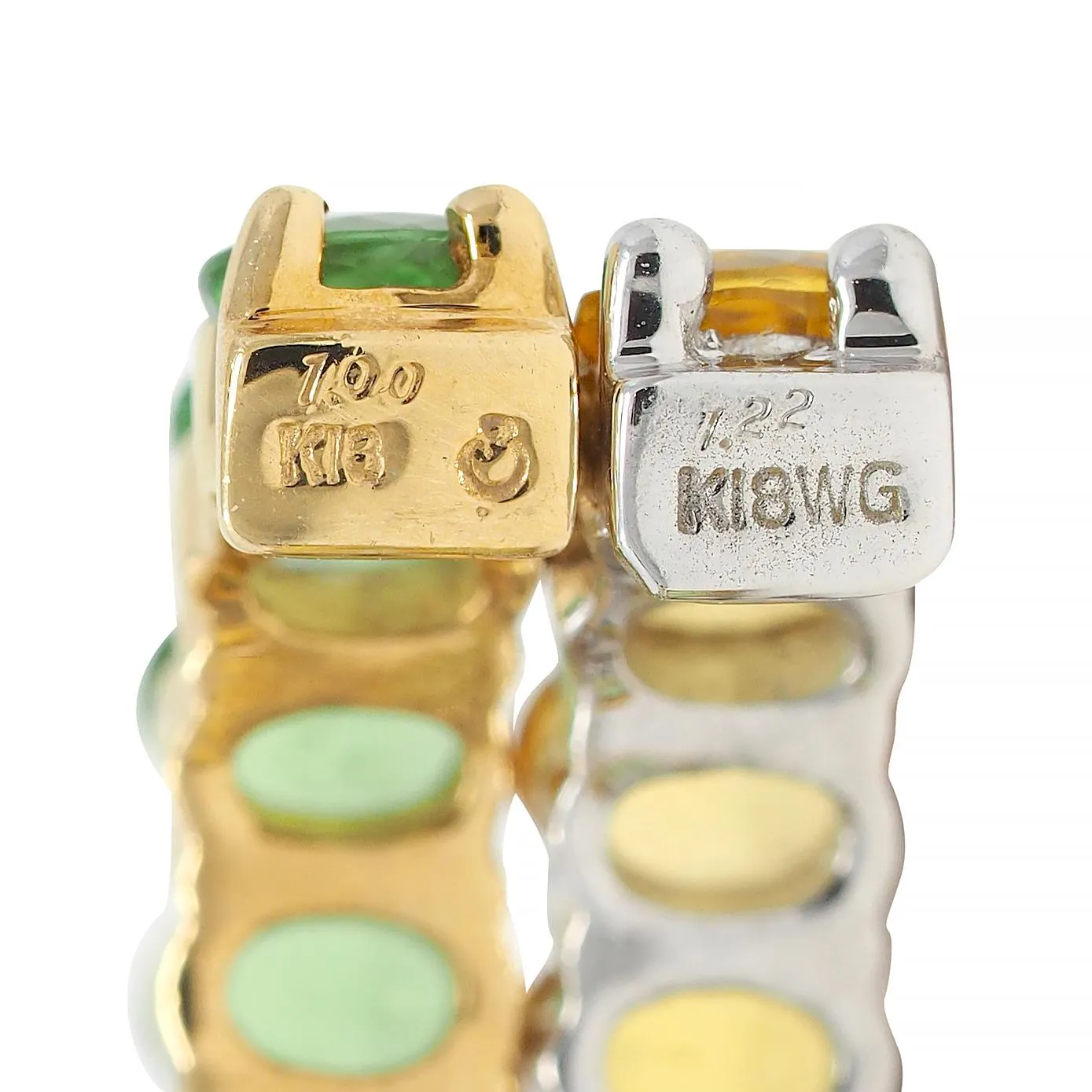Contemporary 2.22 CTW Hessonite Grossular Garnet 18 Karat Two-Tone Gold Huggie Ear-Clip Earrings