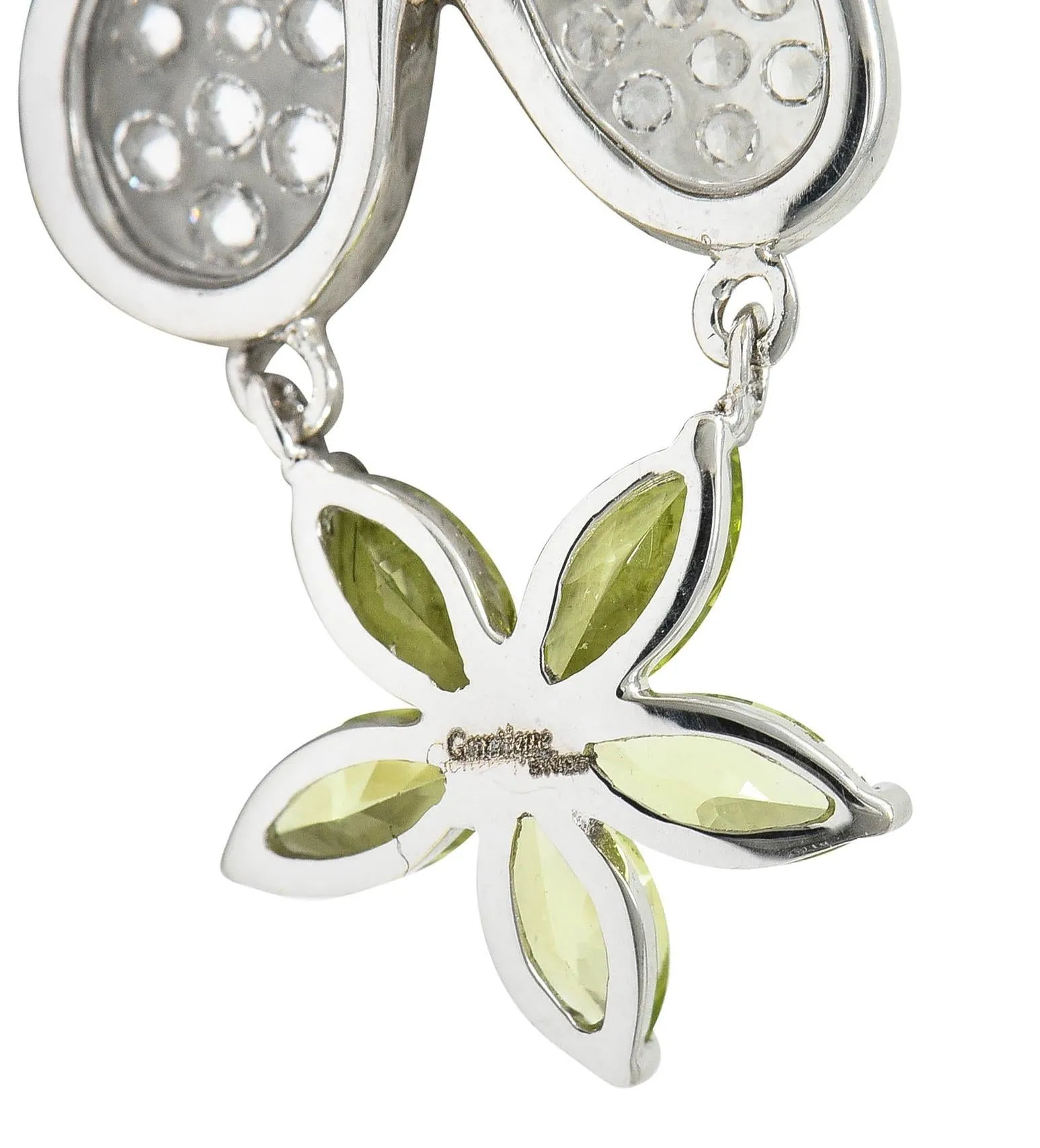 Contemporary Diamond Multi-Gem 18 Karat Two-Tone Gold Flower Butterfly Pendant Necklace