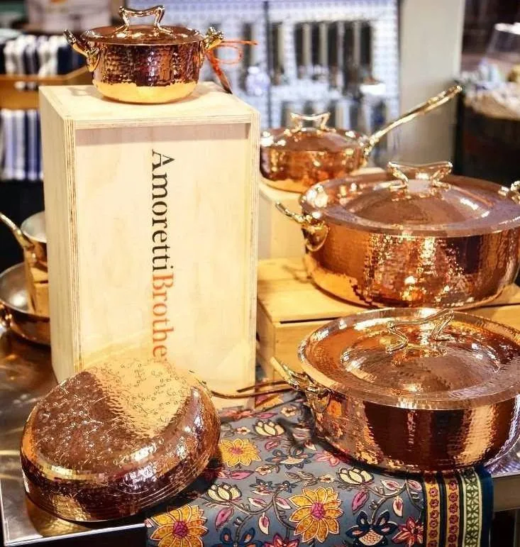Copper Cookware Set of 7 Flower Lid