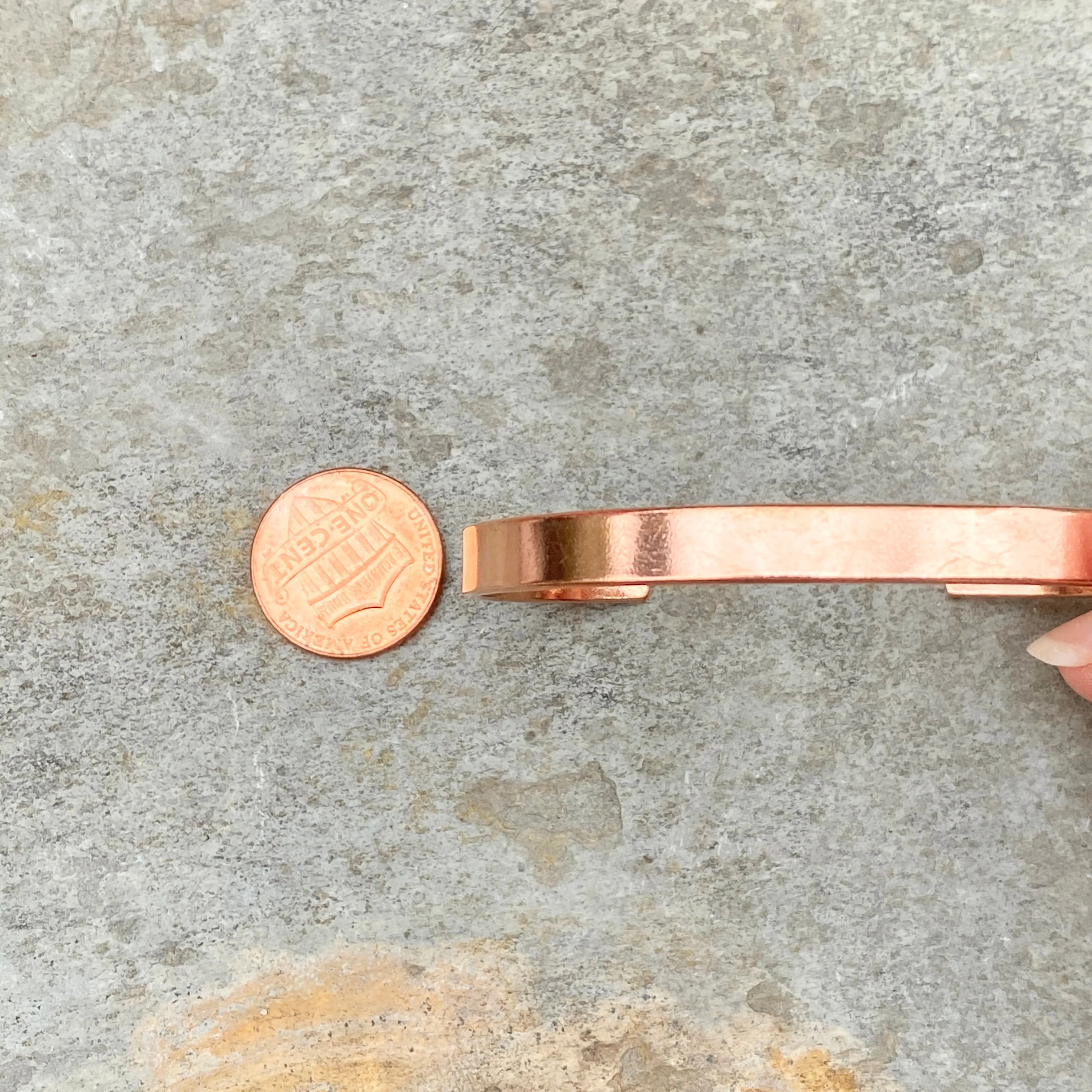 Copper Polished Smooth Cuff Bangle Bracelet 6.4mm