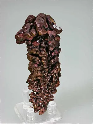 Copper with Apophyllite, Central Fissure, Central Mine, Lake Superior Copper District, Keweenaw County, Michigan Small cabinet 3.2 x 3.2 x 9 cm $3800. SOLD
