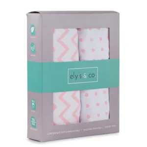 Crib Sheet Set I Pink Chevron and Polka Dots
