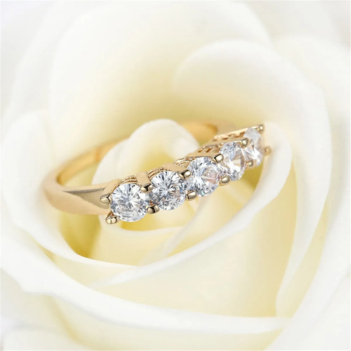 Crystal & 18K Gold-Plated Band