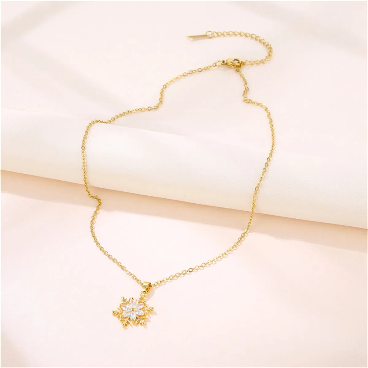 Crystal & 18K Gold-Plated Snowflake Pendant Necklace