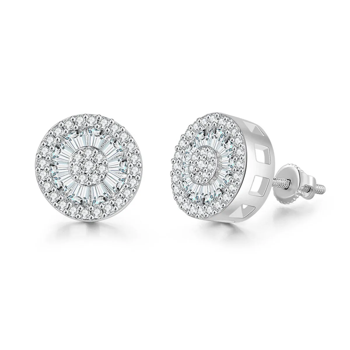 Cubic Zirconia & Crystal Round Stud Earrings