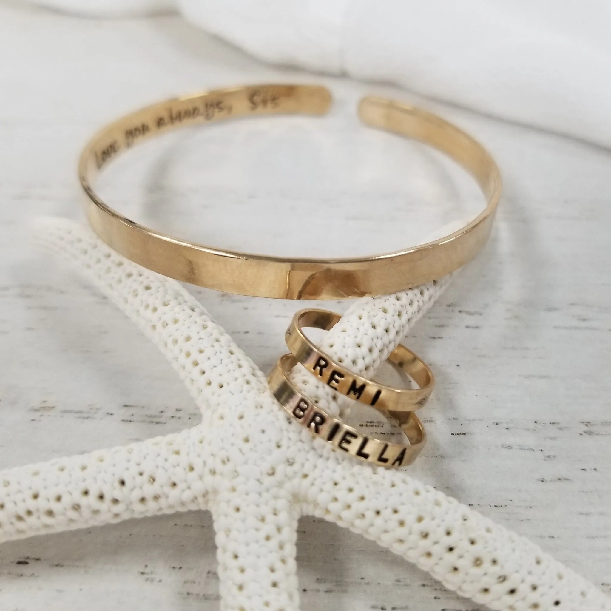Custom Cuff Bracelet - Gold or Rose Gold