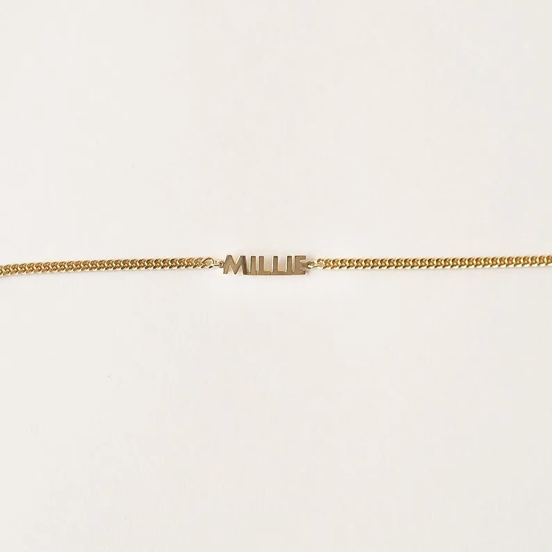 Custom Name Bracelet for Her with Curb Chain