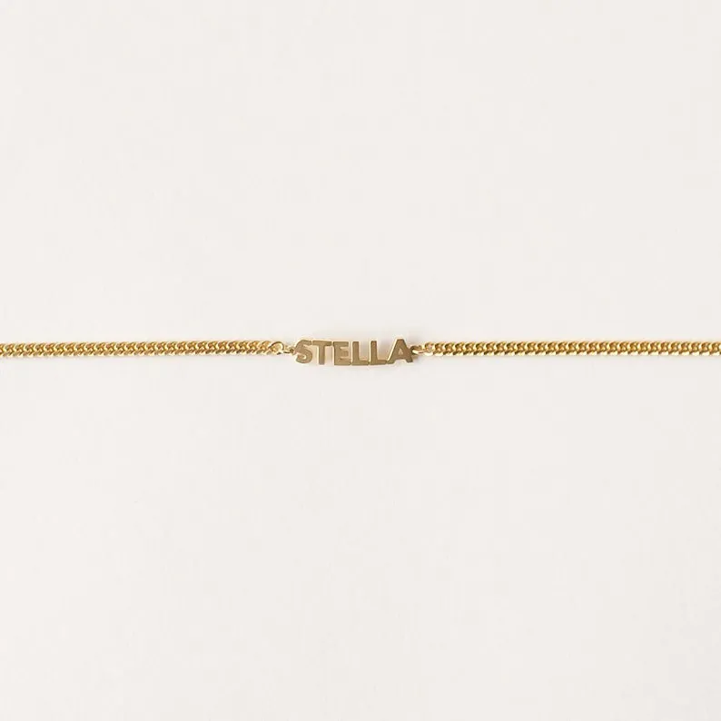 Custom Name Bracelet for Her with Curb Chain